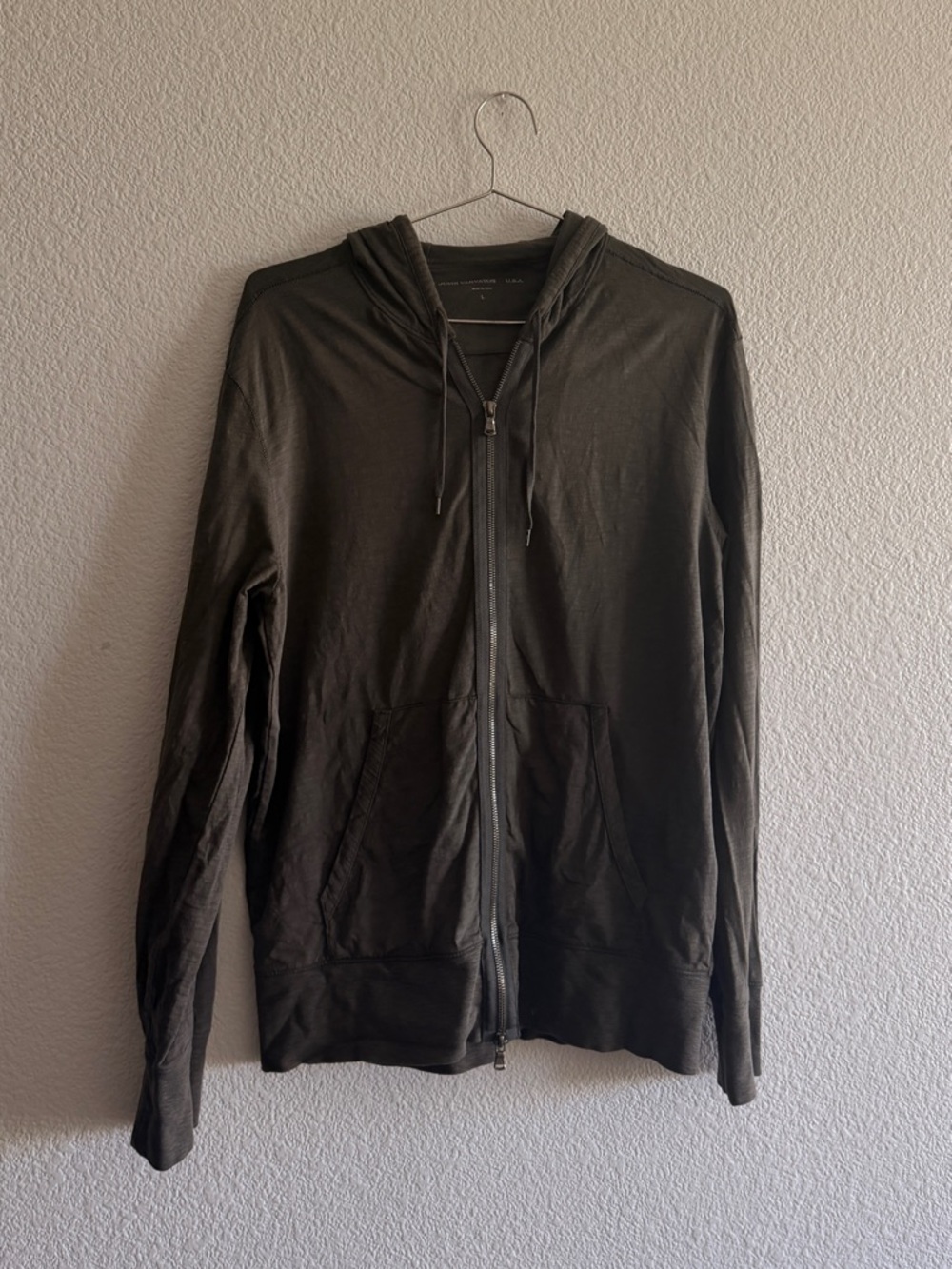 JOHN VARVATOS Gray Zip-Up Hoodie Sweater